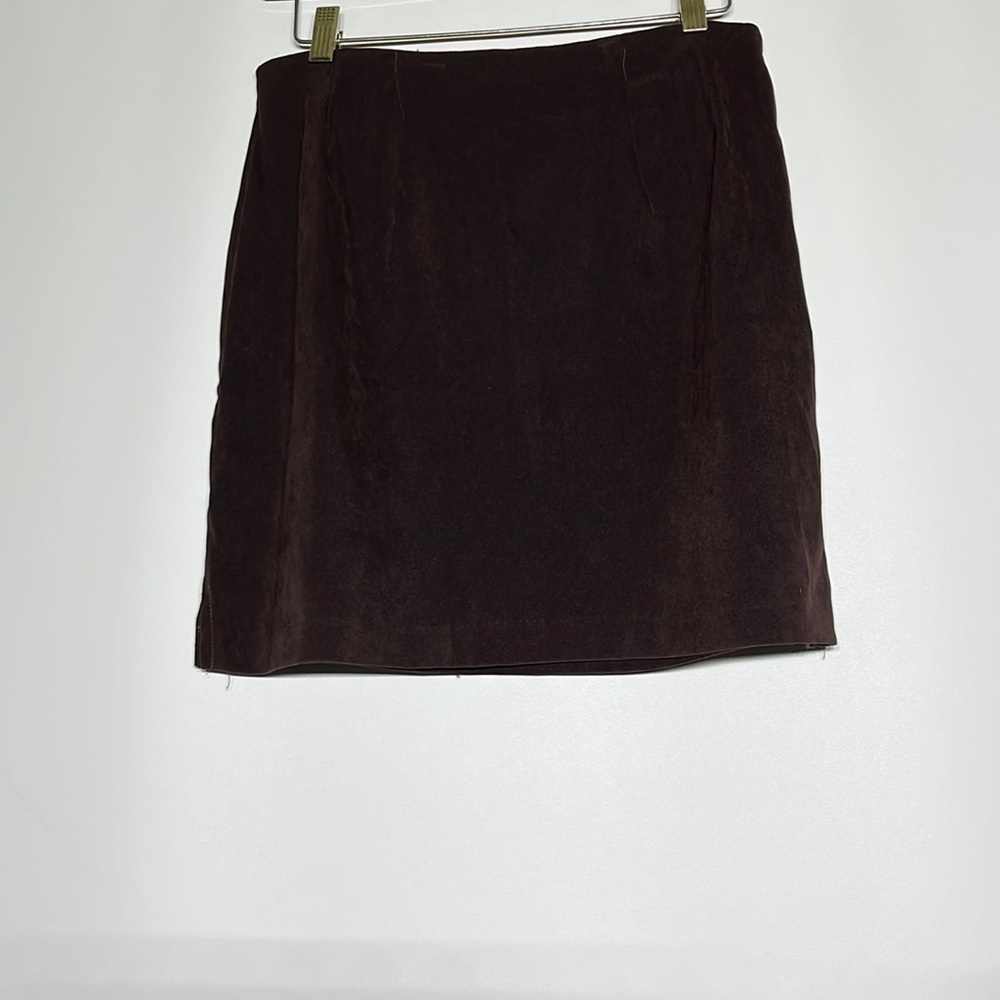 NWOT brown velvet skirt with side slits